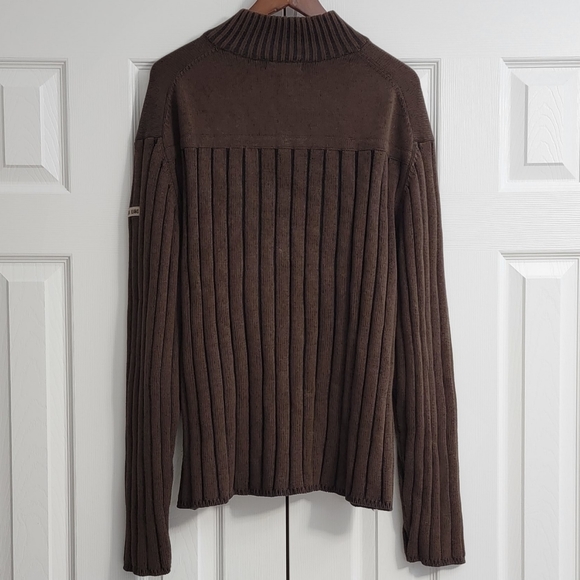 Calvin Klein Brown Knitted Ribbed Full Zip Men's Sweater Size XXL - Picture 6 of 12